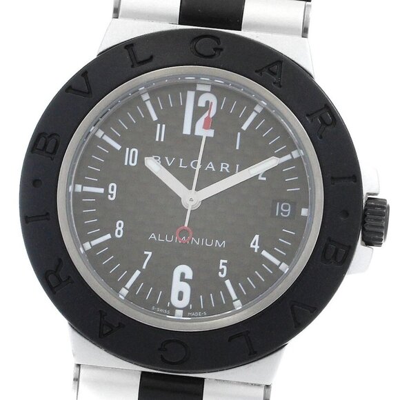 BVLGARI Aluminum AL38TA L***** Black Men\'s Wrist Watch Pre-owned Bvlgari Aluminium al38ta aluminum 38mm auto watch main image 2